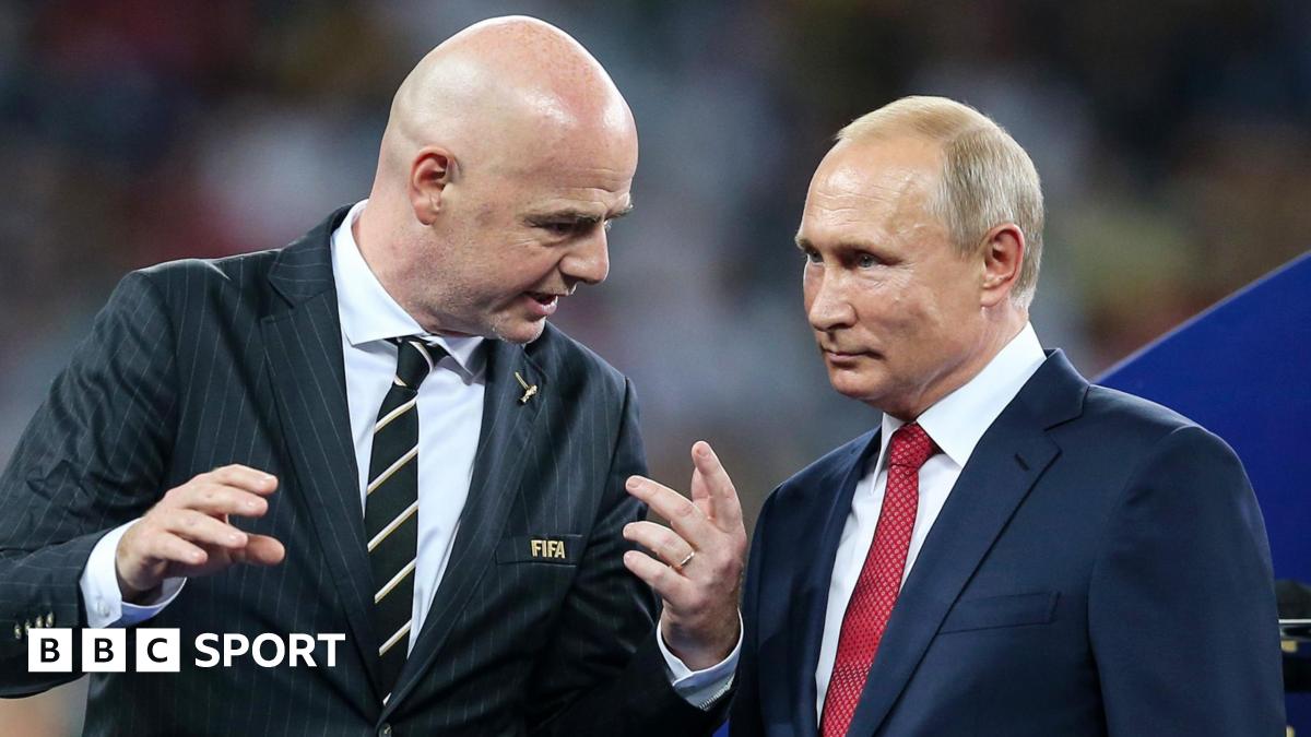 Fifa president Gianni Infantino and Russia president Vladimir Putin