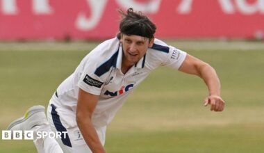 Jack White after just bowling a ball for Yorkshire