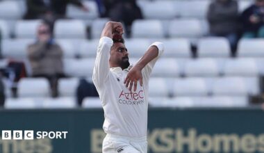 Shafiqullah Ghafari bowling for Durham last summer in Championship whites