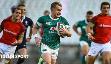 Craig Casey scores a try against Portugal