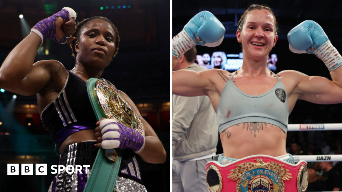 Split image of Terri Harper in the ring and Caroline Dubois in the ring