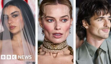 Composite image of Margot Robbie, Jacob Elordi and Charli XCX