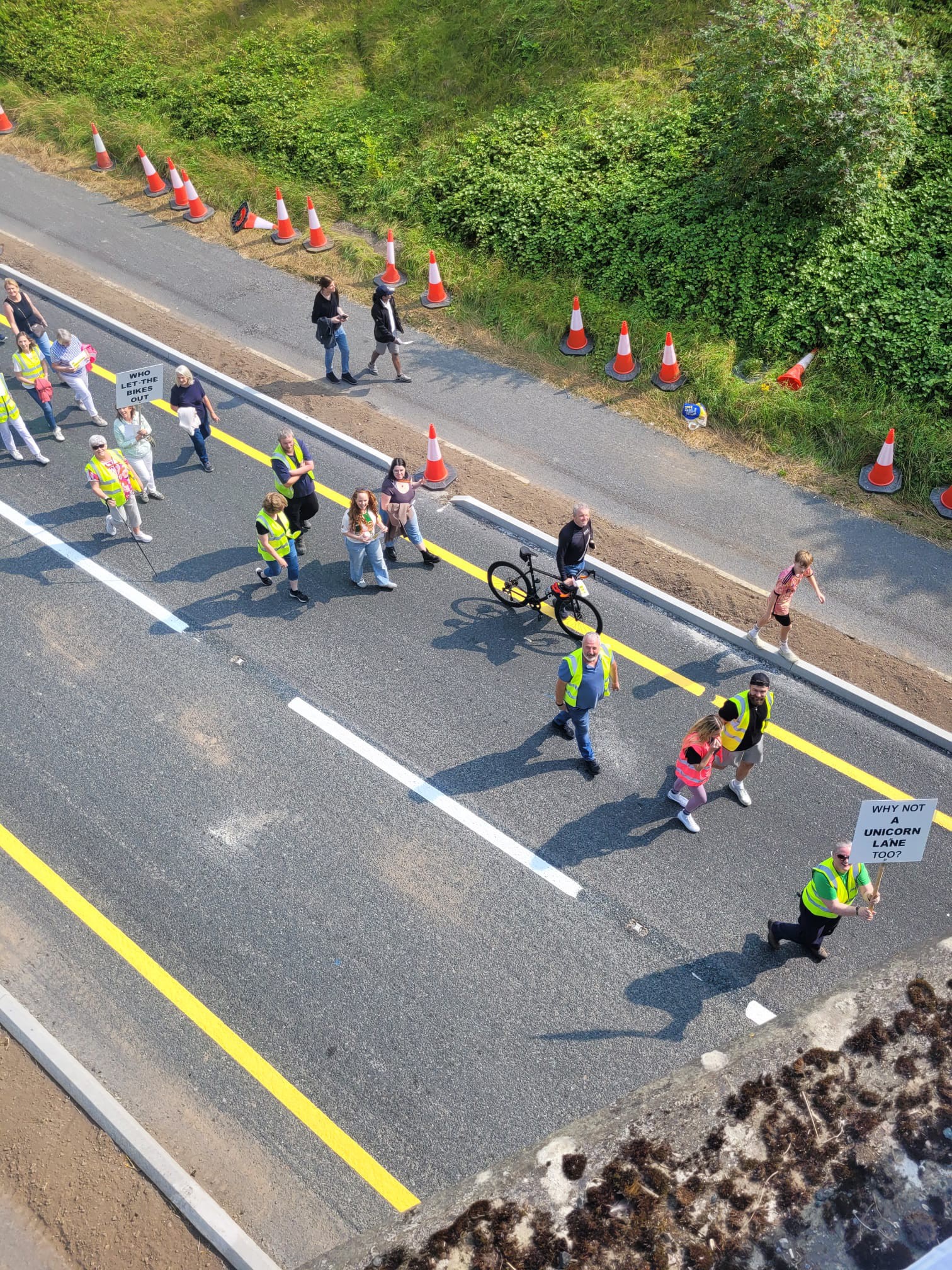 Kildare R448 cycle lane protest (Image Credit: The Road to Nowhere/Facebook)