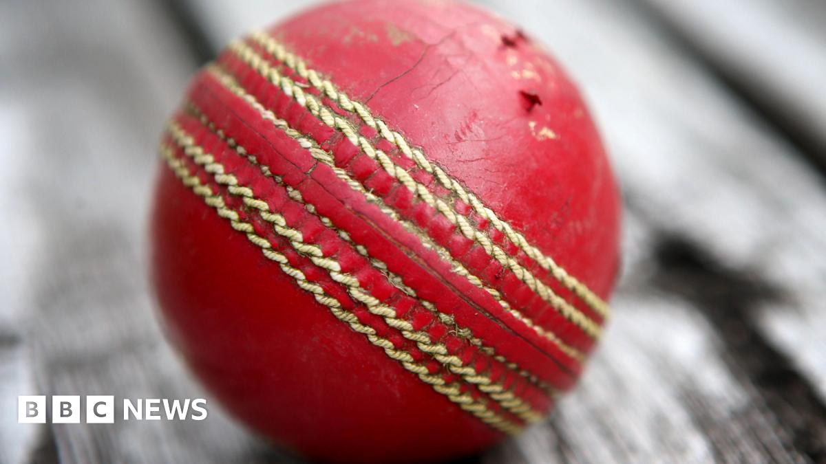 Image is an aerial artist's impression of the new Lancashire County Cricket ground. The pitch is surrounded by spectators, with trees bordering the perimeter. There is also a steeped terrace area at the left-hand side of the photo.