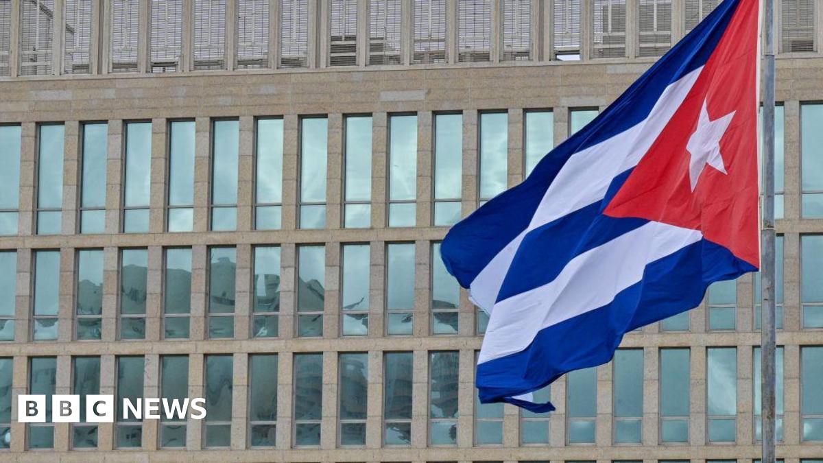 A Cuban flag flies near the US embassy in Havana in 2025.