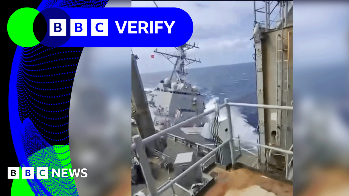 Verified video shows collision between US Navy ships in Caribbean Sea - BBC