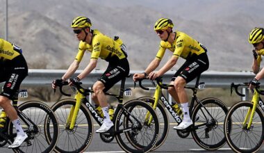 AL MOUJ MUSCAT, OMAN - FEBRUARY 06: (L-R) Sepp Kuss of United States and Aldo Taillieu of Belgium and Team Visma