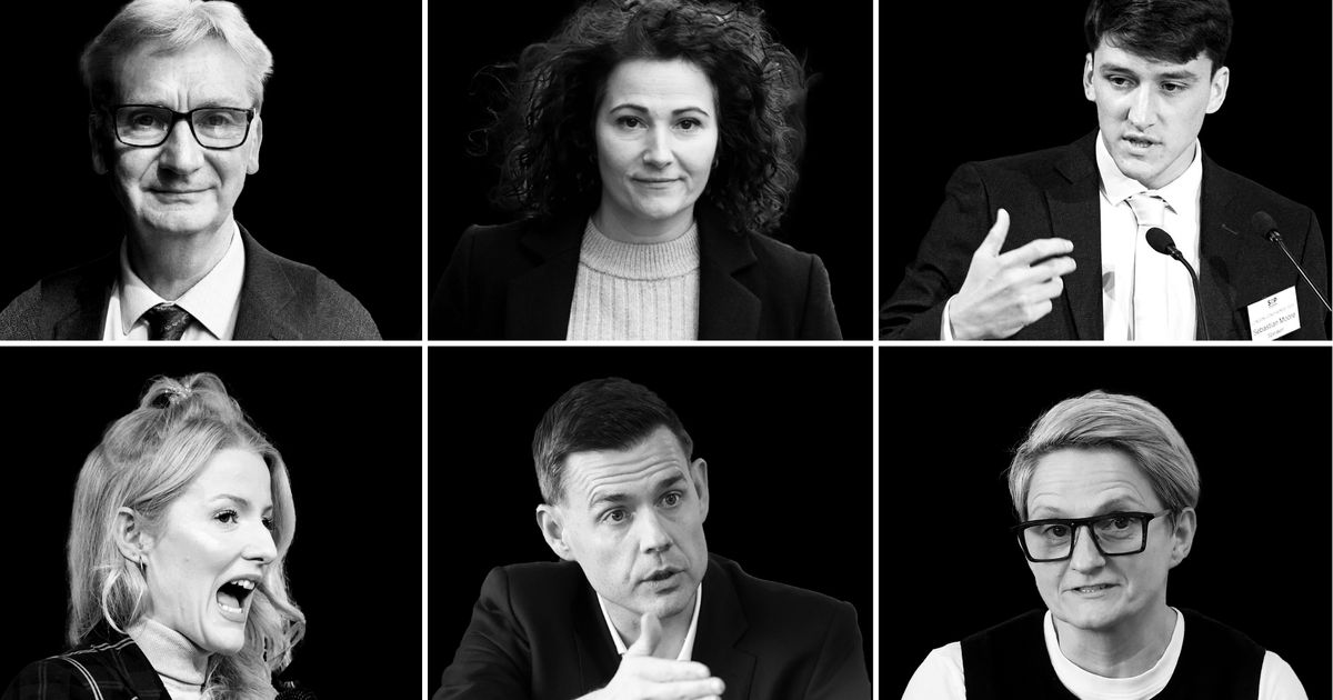 Matt Goodwin (Reform UK) Gorton and Denton by-election hustings at the Manchester Evening News offices, Hollinwood Avenue, Oldham. 12 February 2026