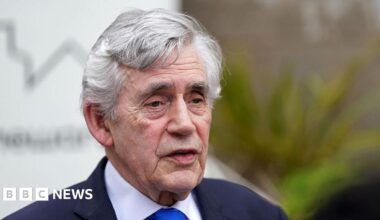 Gordon Brown is seen during the two-year anniversary of the Homewards programme on 1 July 2025 in Sheffield, England.