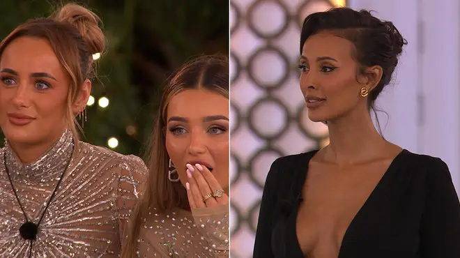 Love Island's Millie and Lucinda at movie night with Maya Jama in a black dress