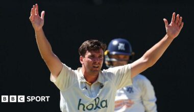 Jhye Richardson appeals during a Sheffield Shield match for Western Australia
