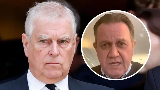 Andrew Mountbatten-Windsor and Paul Page inset