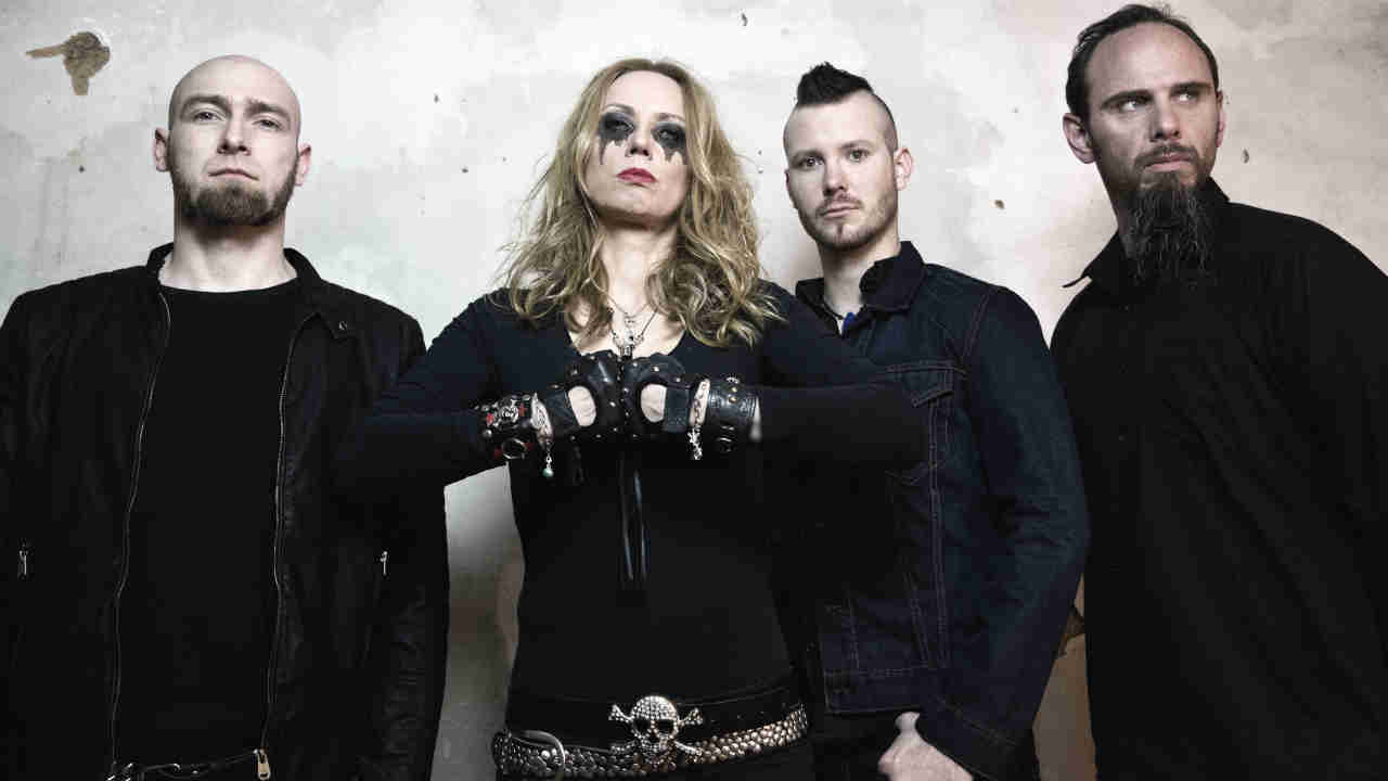 Holy Moses posing for a photograph in 2020