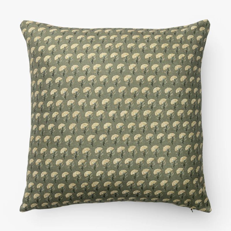 green patterned cushion