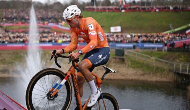 HULST, NETHERLANDS - FEBRUARY 01: Mathieu Van Der Poel of Netherlands competes during the 77th UCI Cyclo-Cross World Championships 2026 - Men&amp;apos;s Elite / #UCIWT / on February 01, 2026 in Hulst, Netherlands. (Photo by Luc Claessen/Getty Images)