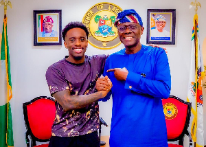 Kai Cenat with the Lagos State Governor, Babajide Sanwo-Olu
