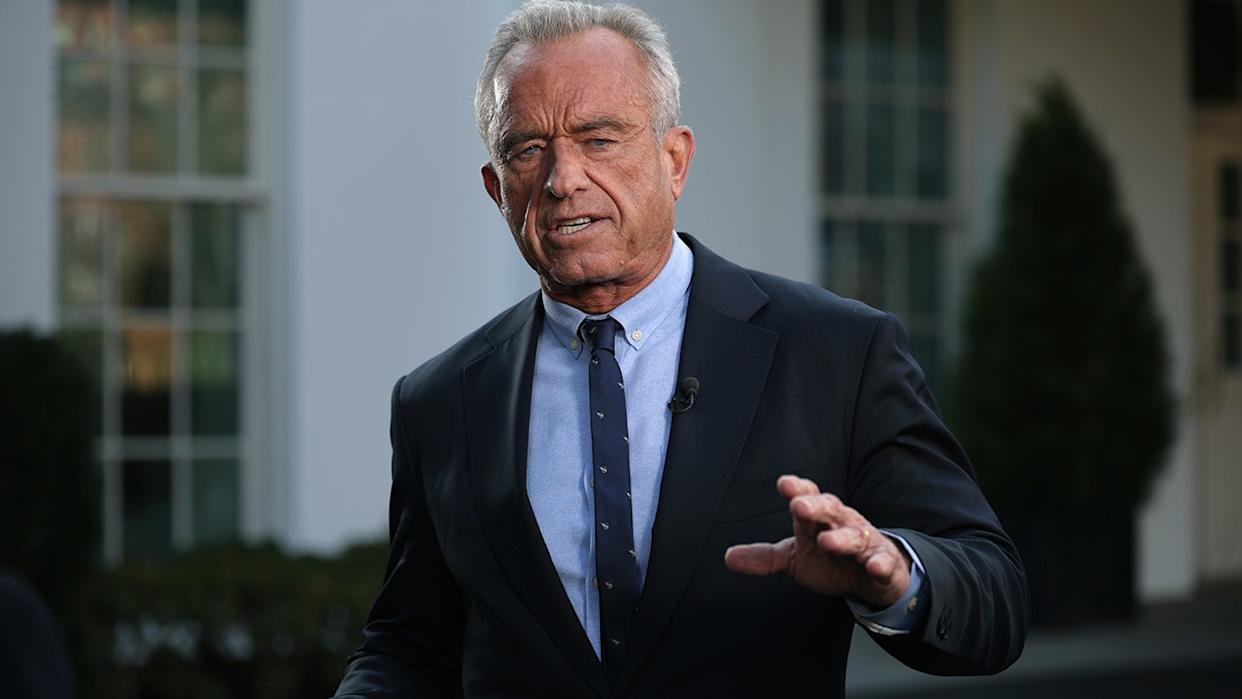 HHS Secretary Robert F. Kennedy Jr. speaking outside the White House in January, 2026.