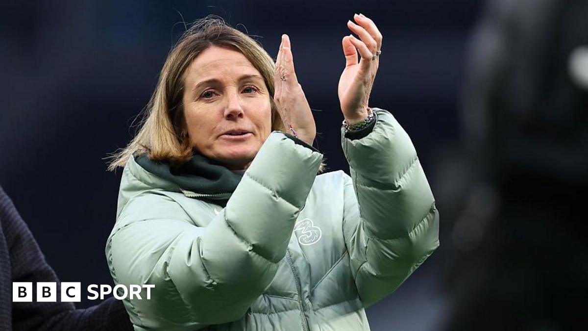 Sonia Bompastor applauds fans after Chelsea's win at Spurs