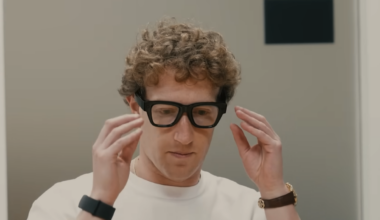Mark Zuckerberg wearing Meta Ray-Ban Display glasses
