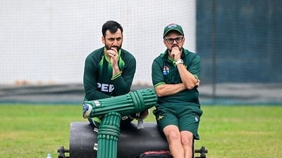 Salman Ali Agha and Mike Hesson were involved in a heated altercation. (AFP )