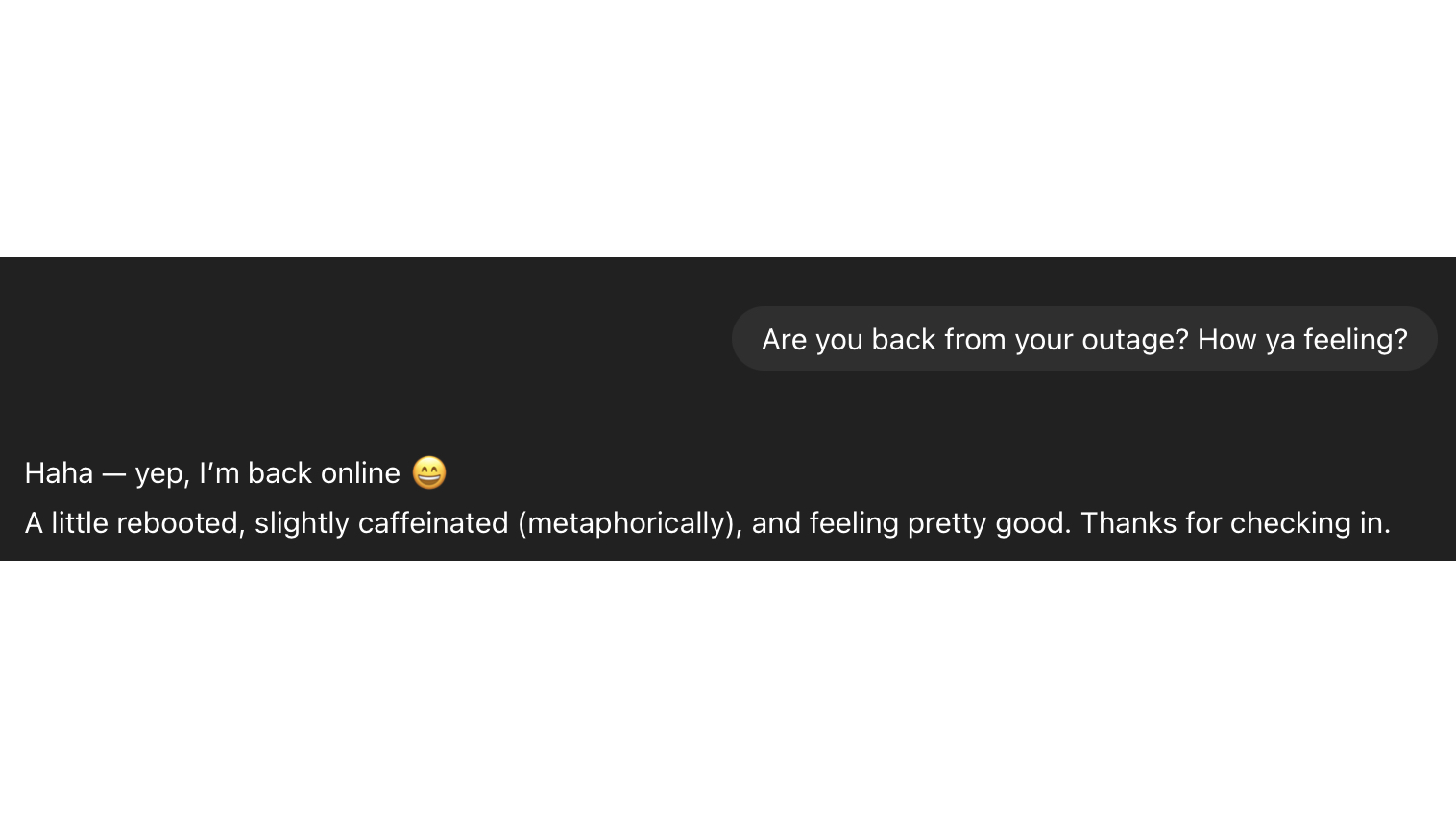 ChatGPT friendly response