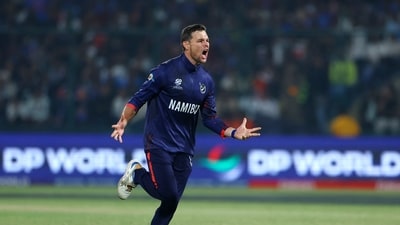 Namibia captain Gerhard Erasmus had a day to remember with the ball (REUTERS)