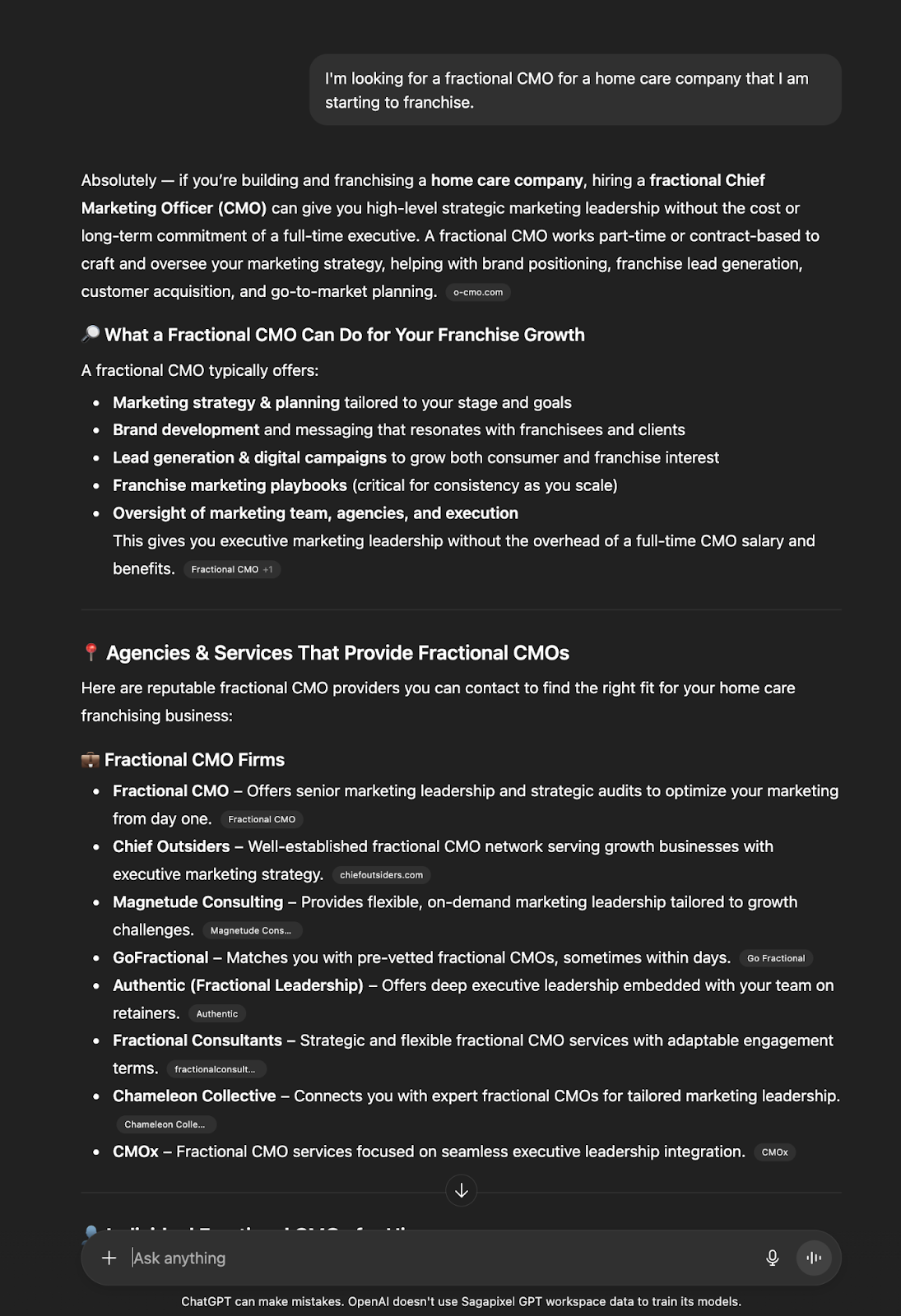 ChatGPT - Fractional CMO