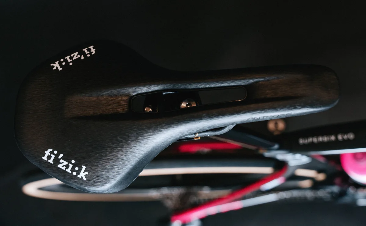 Cannondale SuperSix EF Pro Cycling Fizik saddle.