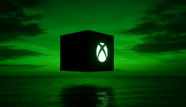 Xbox floating above the water