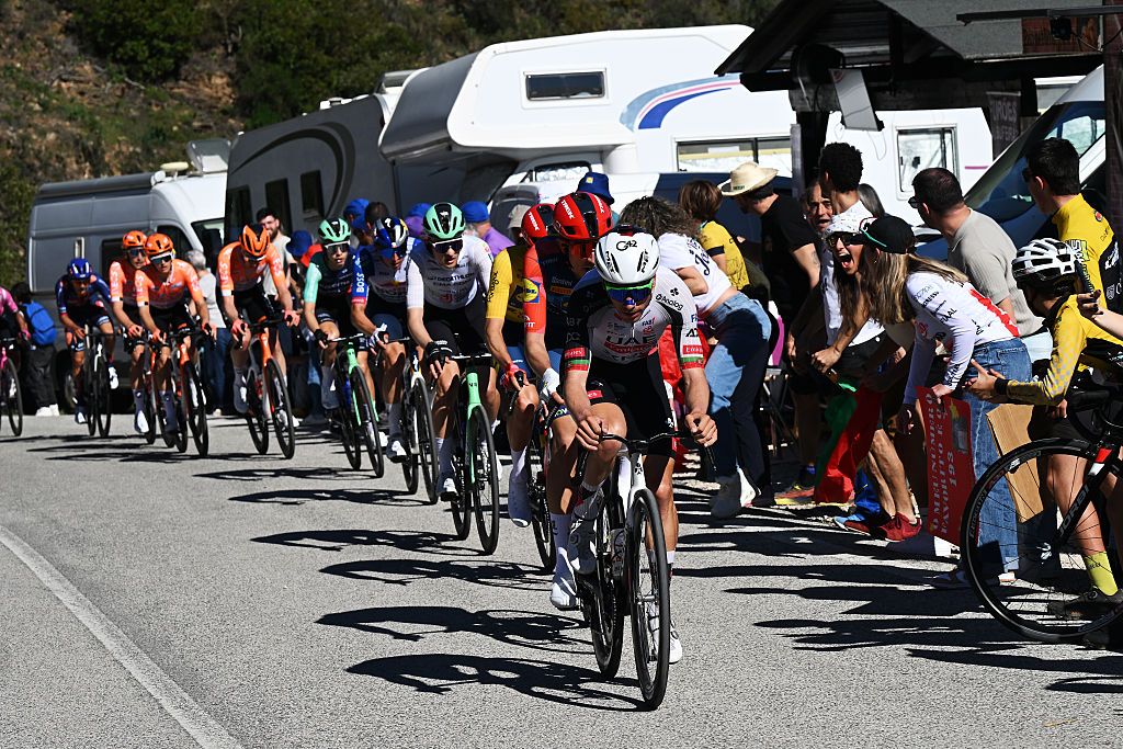 LOULE, PORTUGAL - FEBRUARY 22: Joao Almeida of Portugal and UAE Team Emirates - XRG competes during the 52nd Volta ao Algarve em Bicicleta 2026, Stage 5 a 148.4km stage from Faro to Malhao - Loule 512m on February 22, 2026 in Loule, Portugal. (Photo by Dario Belingheri/Getty Images)