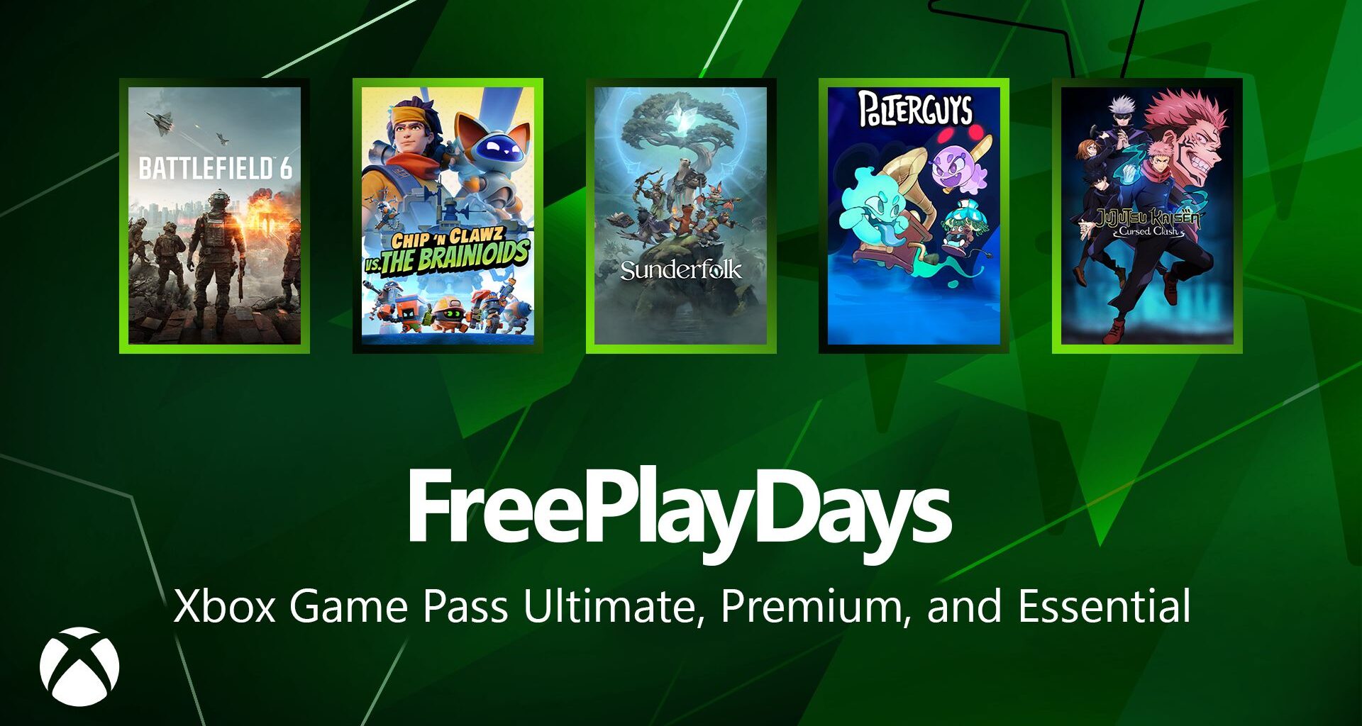 Free Play Days – Battlefield 6, Chip ‘n Clawz vs. The Brainioids, Sunderfolk, Polterguys, and Jujutsu Kaisen Cursed Clash