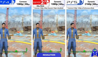Fallout 4 Nintendo Switch 2 vs. PS4 vs. PS5 graphics comparison