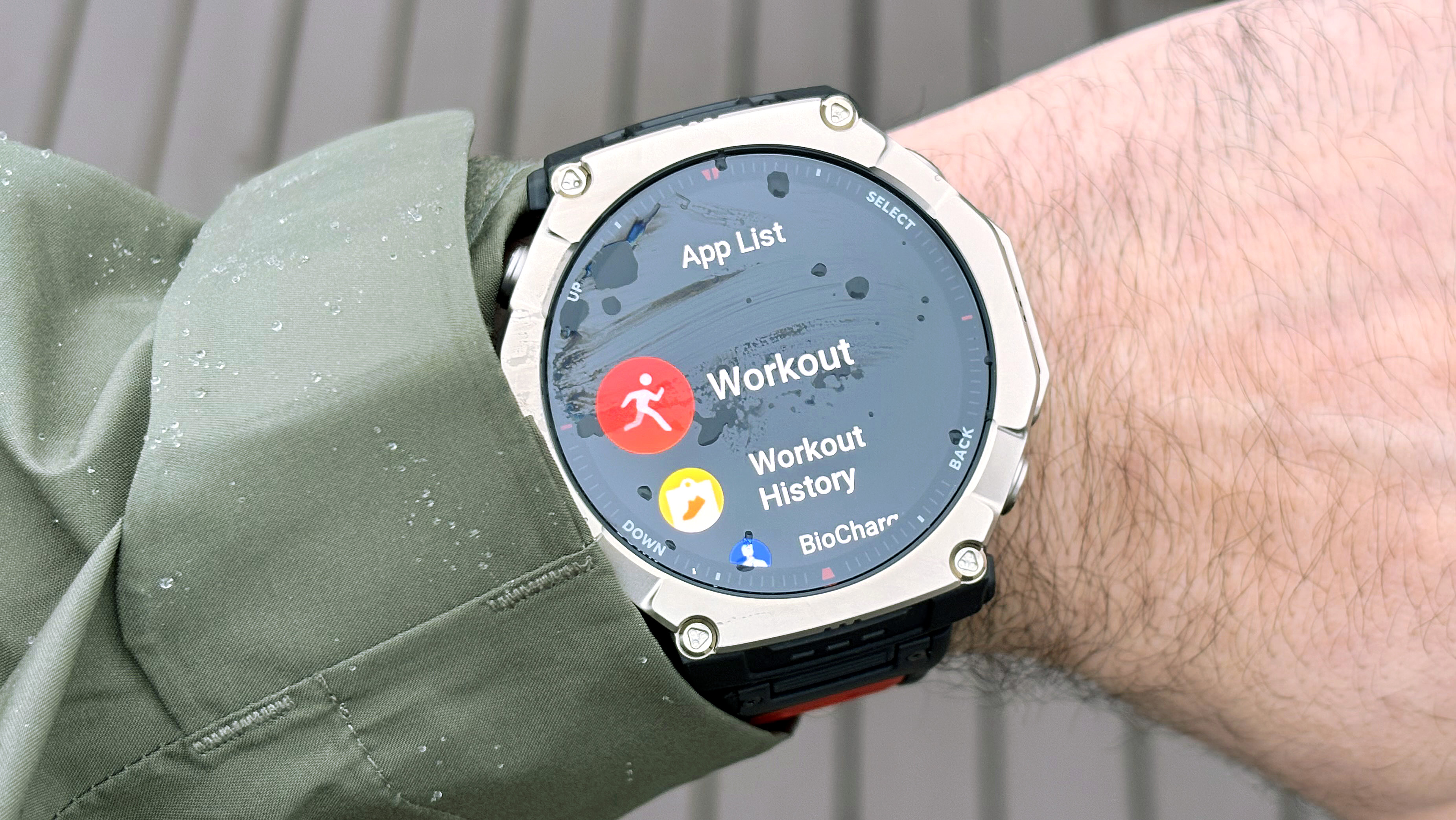 Close-up of the Amazfit T-Rex 2 Ultra smartwatch
