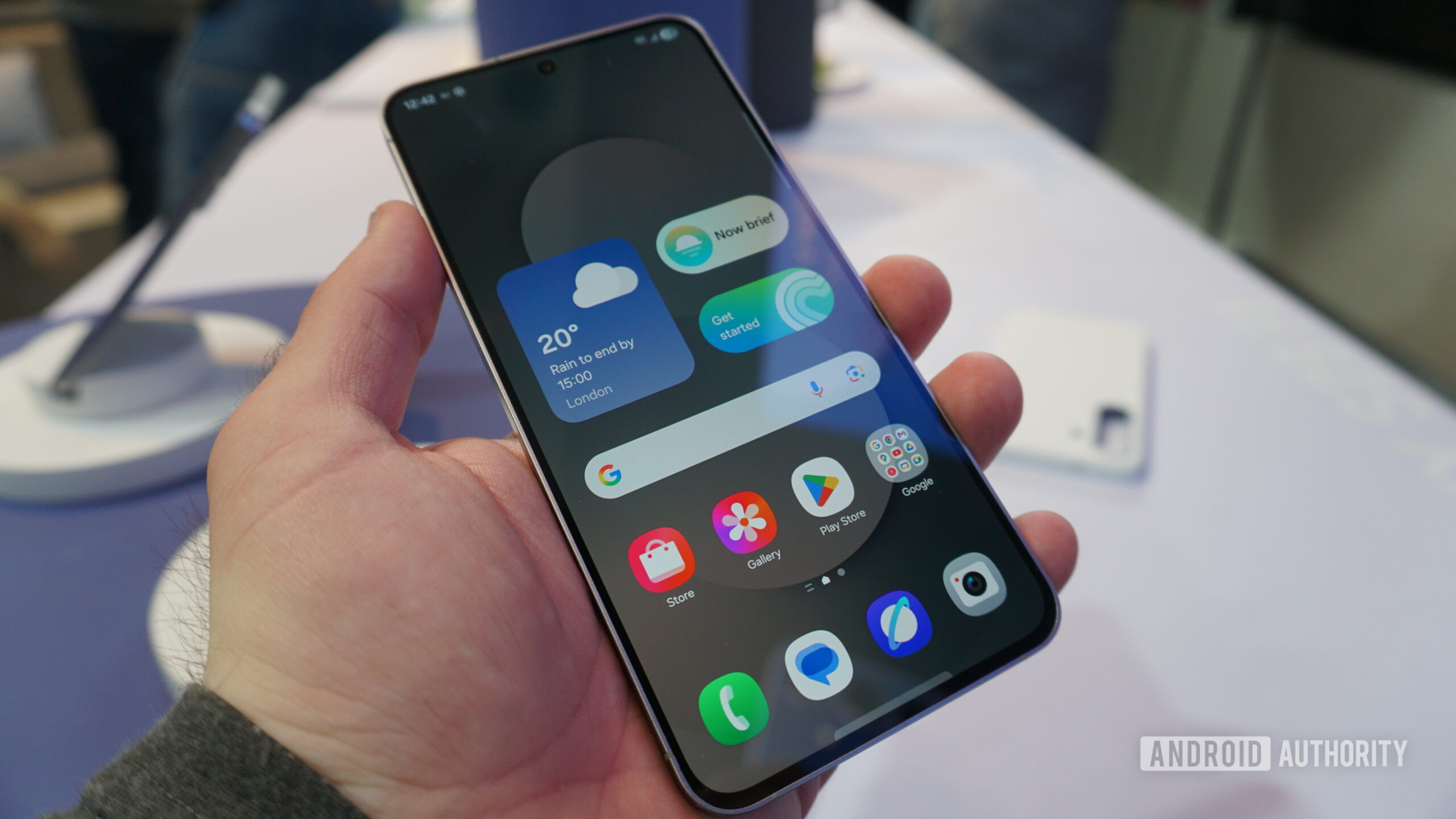 Galaxy S25 FE in hand front Galaxy S25 FE in hand front