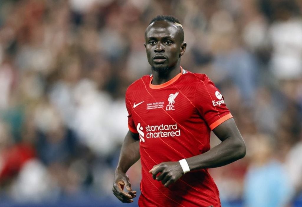Liverpool Saidio Mane looking focused