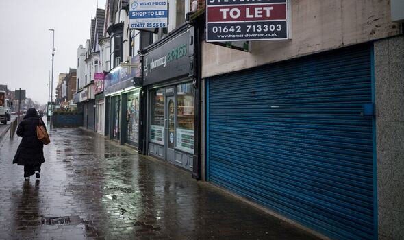 View of Middlesbrough town centre shops on March 11, 2024 in Middlesbrough, England