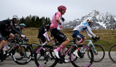 PASSO BROCON, ITALY - MAY 22: Tadej Pogacar of Slovenia and UAE Team Emirates carrying the feed for his teammates during the 107th Giro d