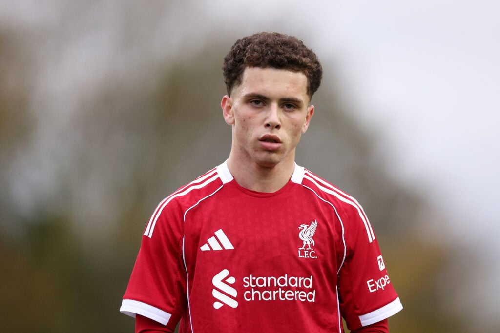 Kieran Morrison playing for Liverpool Under 21s