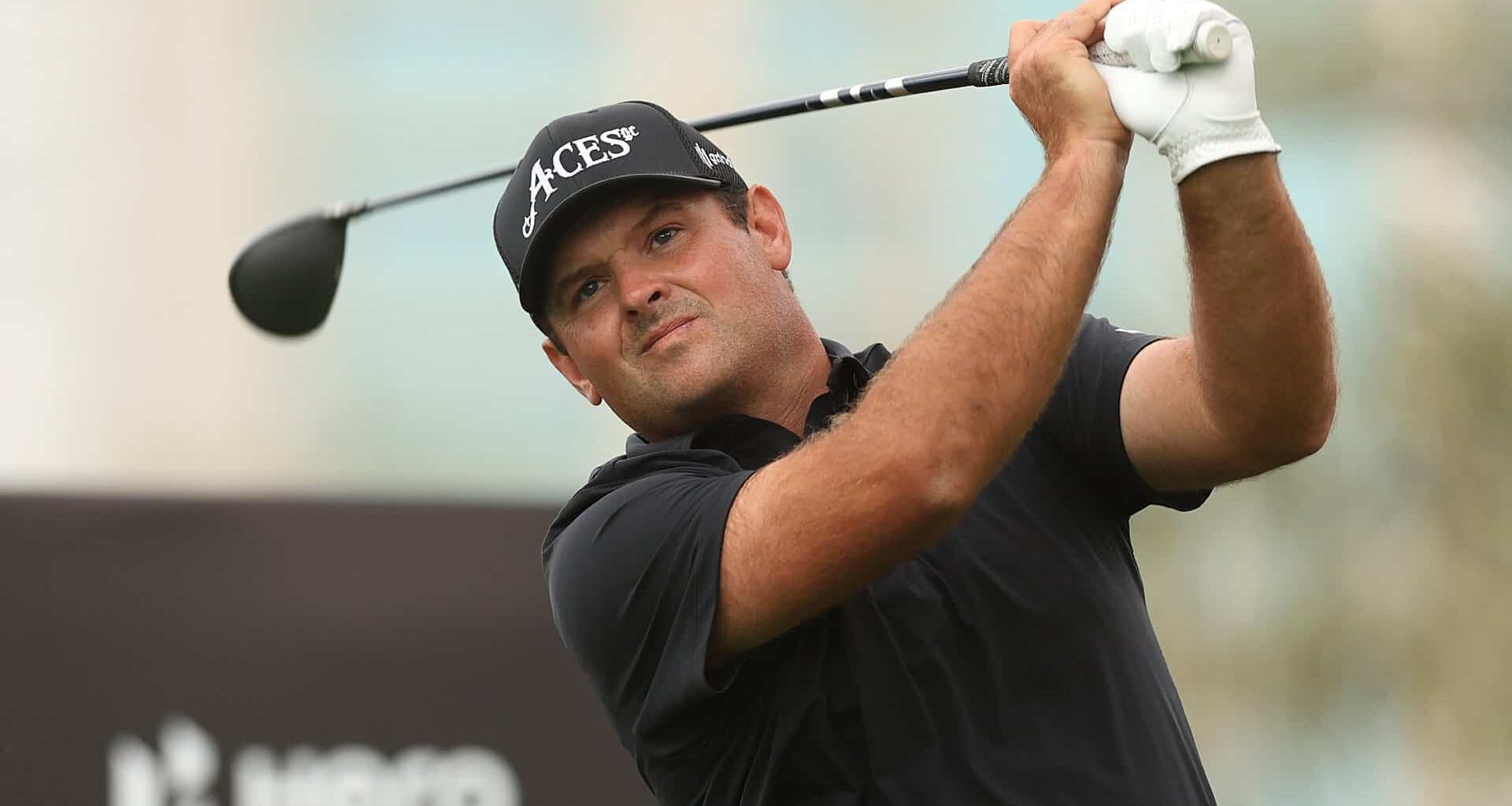 Patrick Reed mid-swing at the Hero Dubai Desert Classic