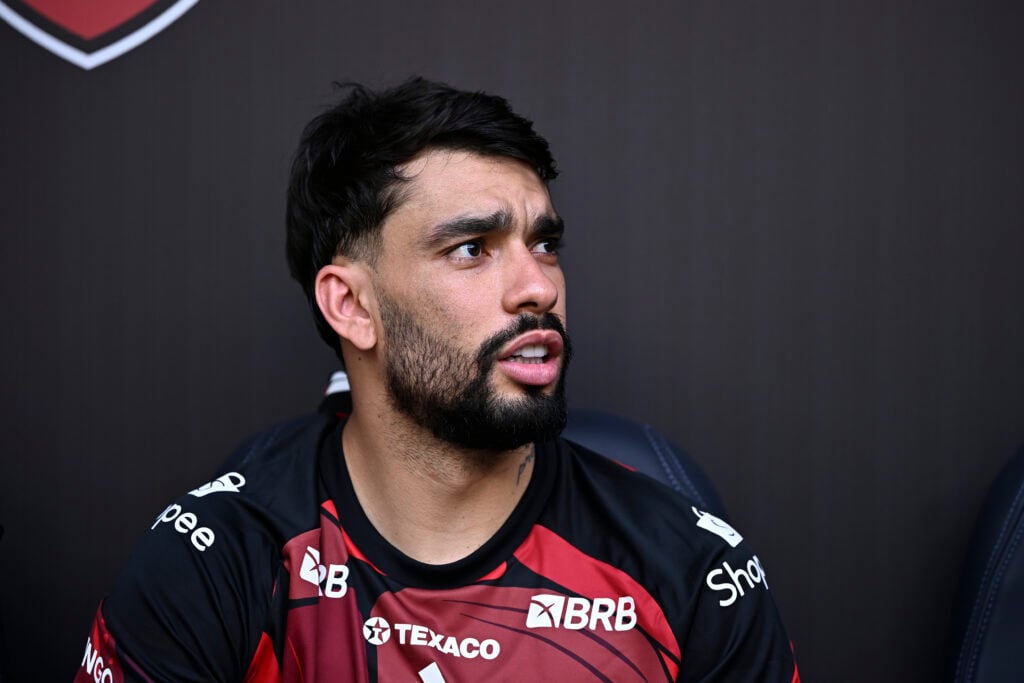 Lucas Paqueta looks on during the 2026 Brazilian Super Cup between Flamengo and Corinthians