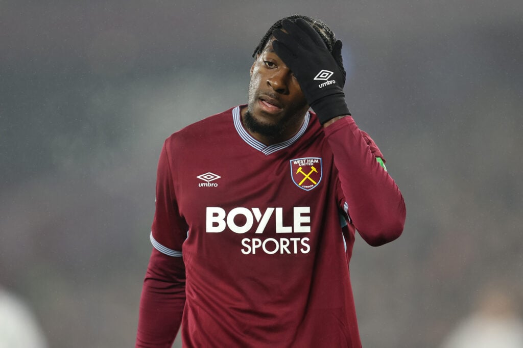 Axel Disasi during West Ham United v Manchester United - Premier League