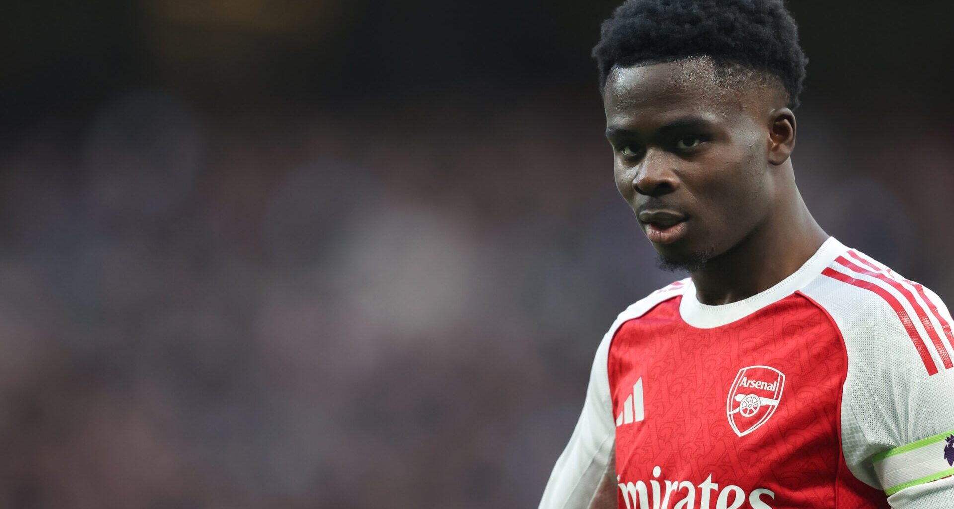 Bukayo Saka visibly shocked by Tottenham fans' taunts directed at Declan Rice’s partner