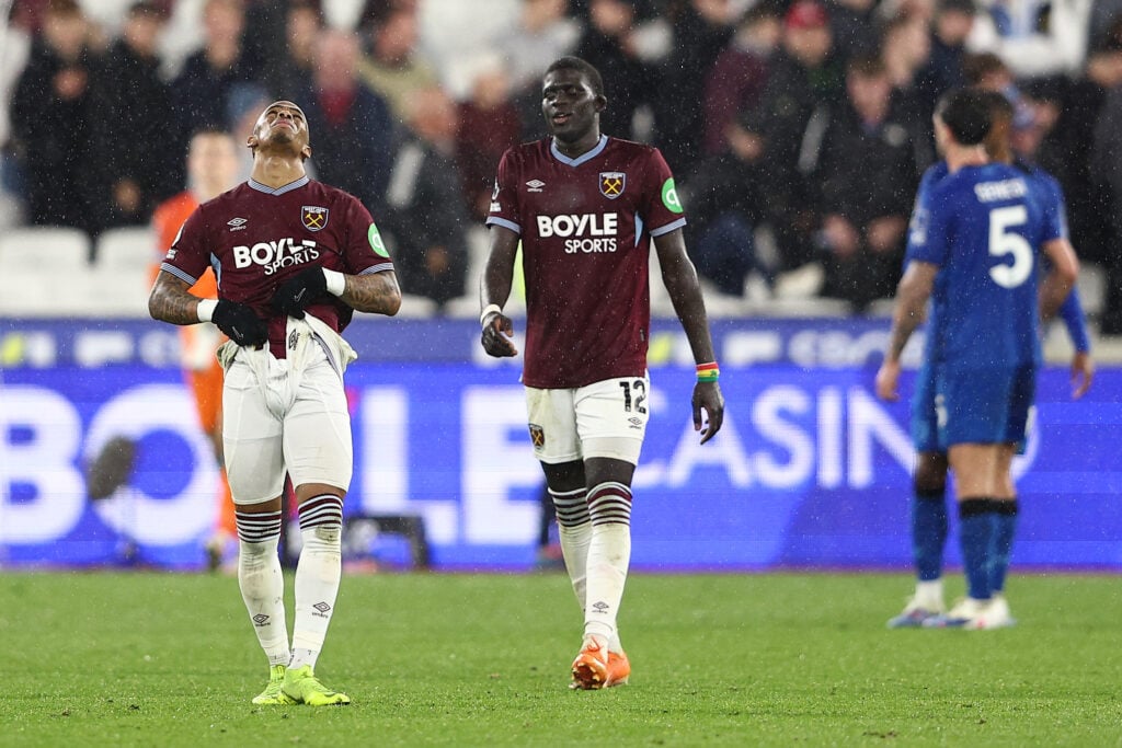 Crysencio Summerville and El Hadji Malick Diouf look frustrated after West Ham's draw with Bournemouth