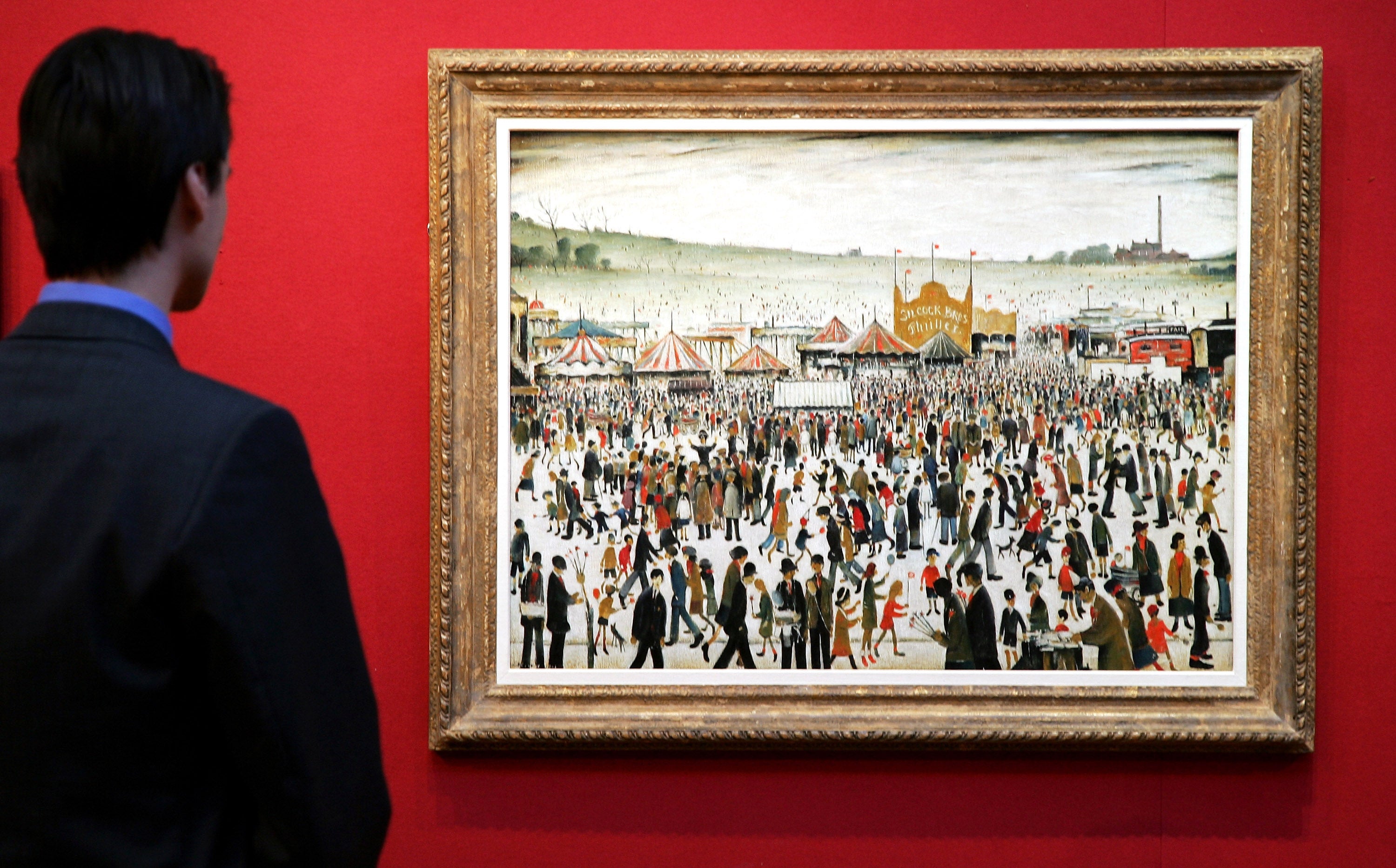 A Lowry titled 'Good Friday, Daisy Nook' on display at Christie’s in 2007