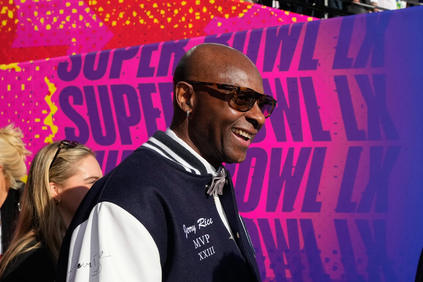 Jerry Rice attended Super Bowl LX.