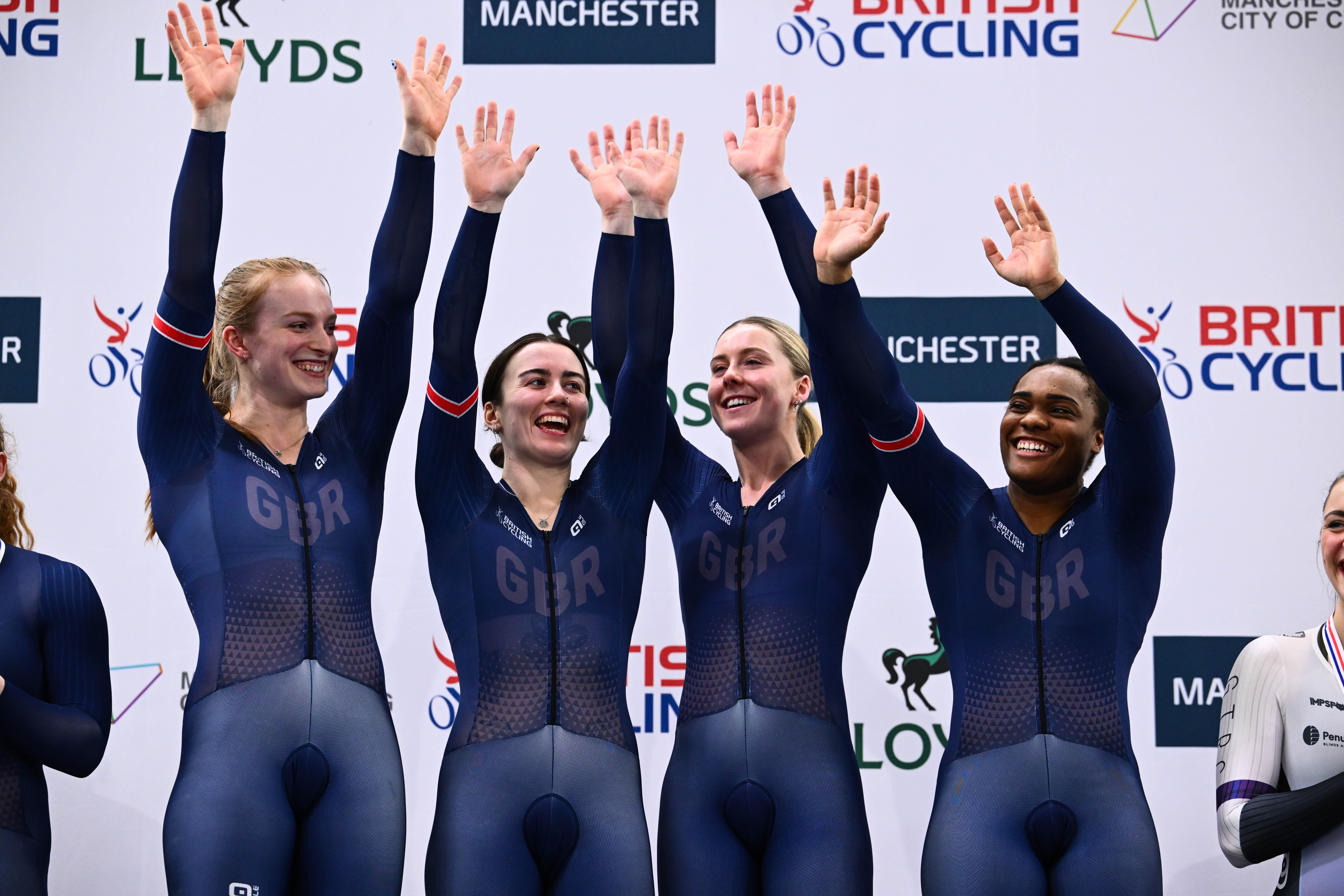 Women's team sprint winners at the British National Track Championships 2026