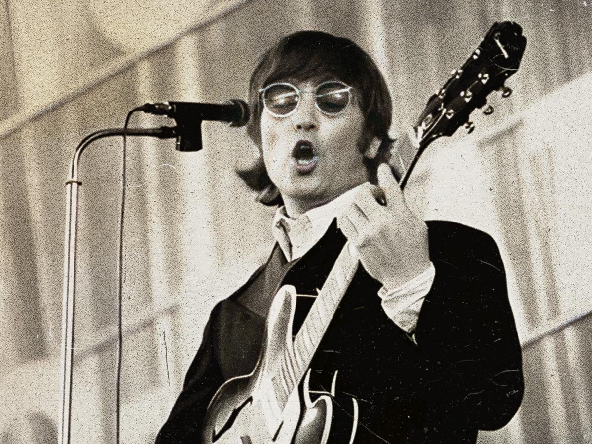 John Lennon performing with The Beatles in Hamburg, 1966