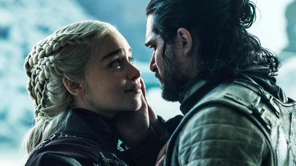 Jon Snow and Daenerys Targaryen at the end of Game of Thrones