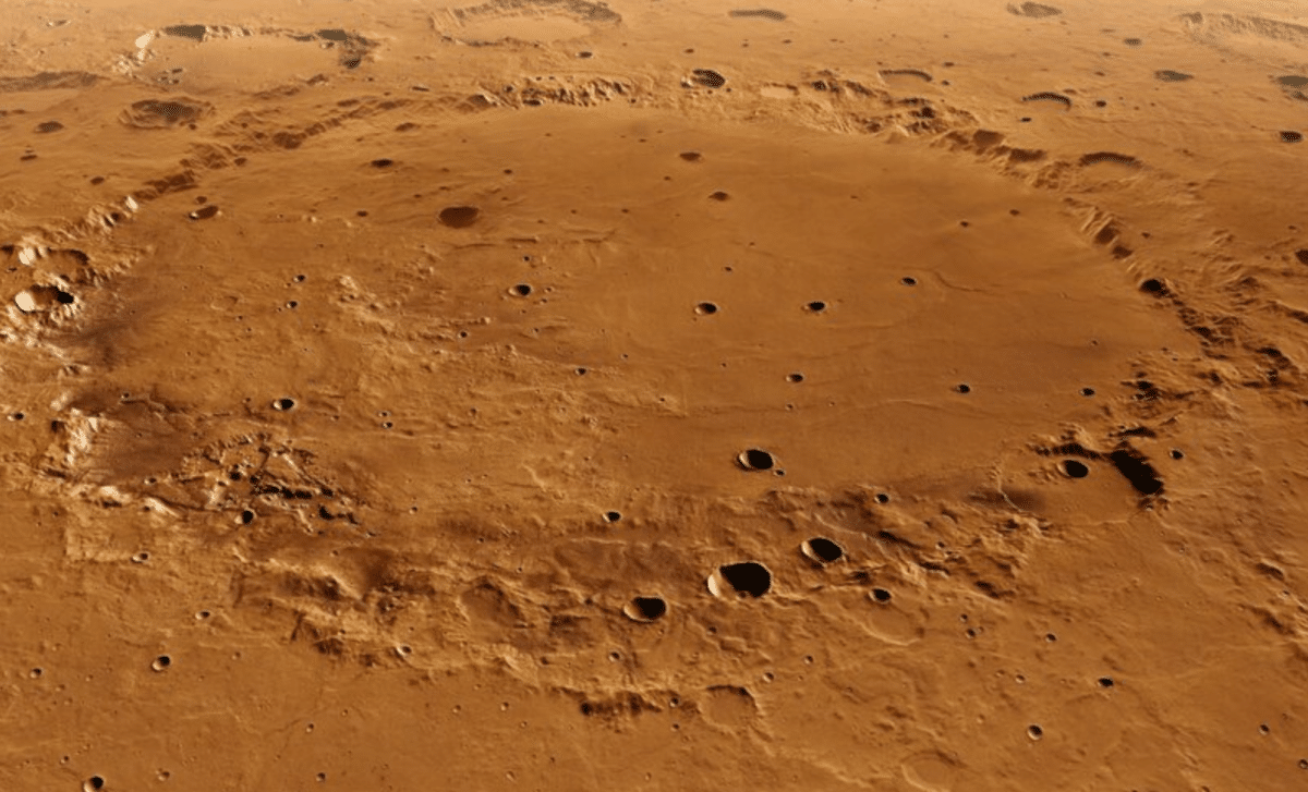 Mars Like Never Before Esa Unveils Rare Bird’s Eye View Of Flaugergues Crater