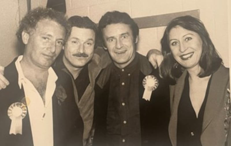 Ferga Murray with musician Terry Woods, actor Patrick Bergin, and her husband Frank